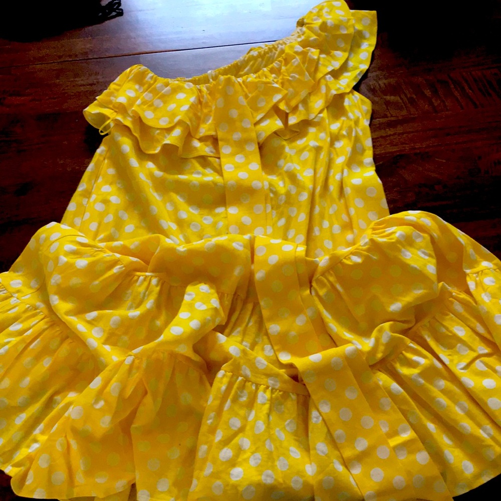 NWT yellow polka dot one shoulder dress.